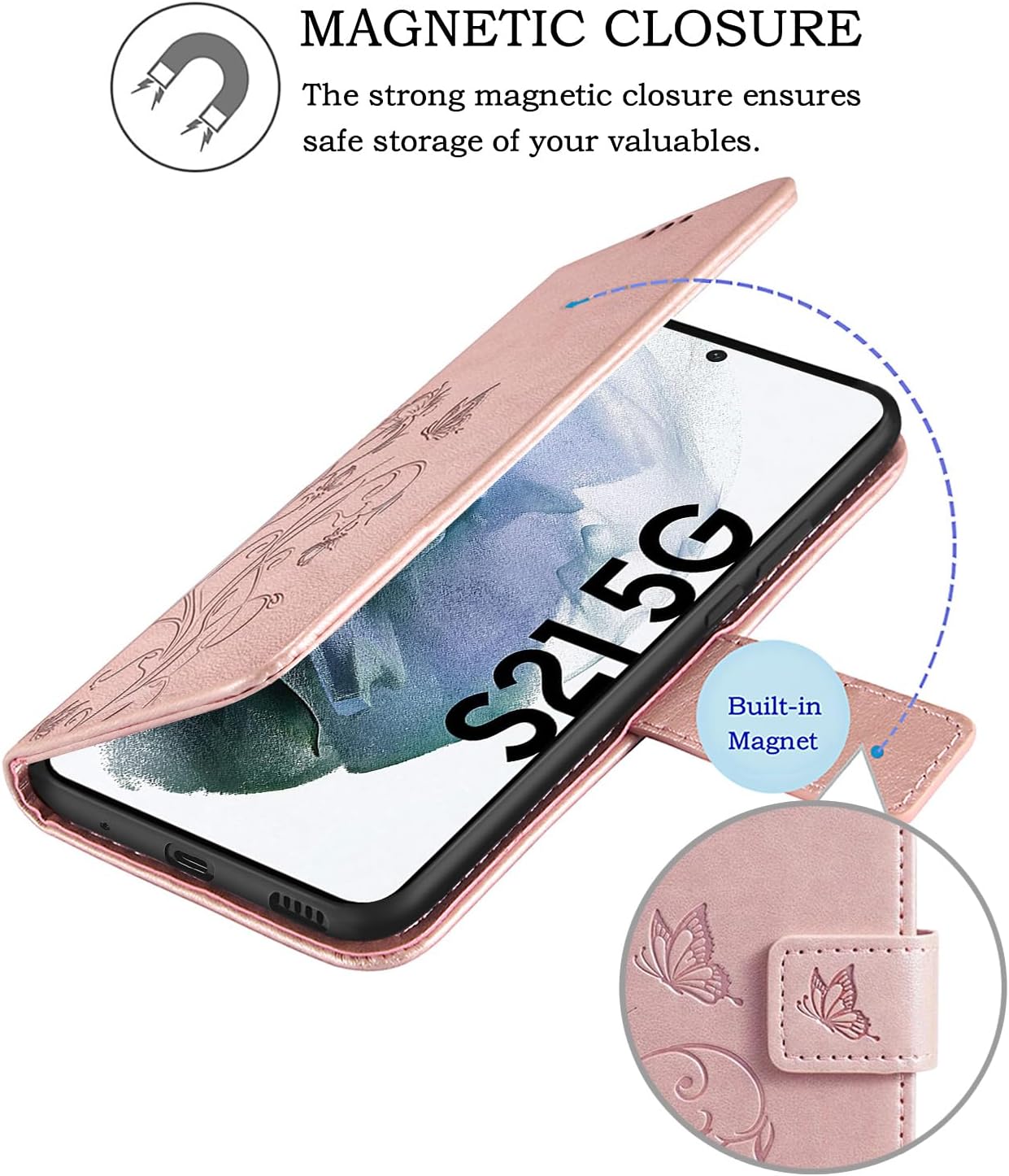 Samsung Galaxy S21 Ultra 5G, Premium Leather Flip Wallet Case