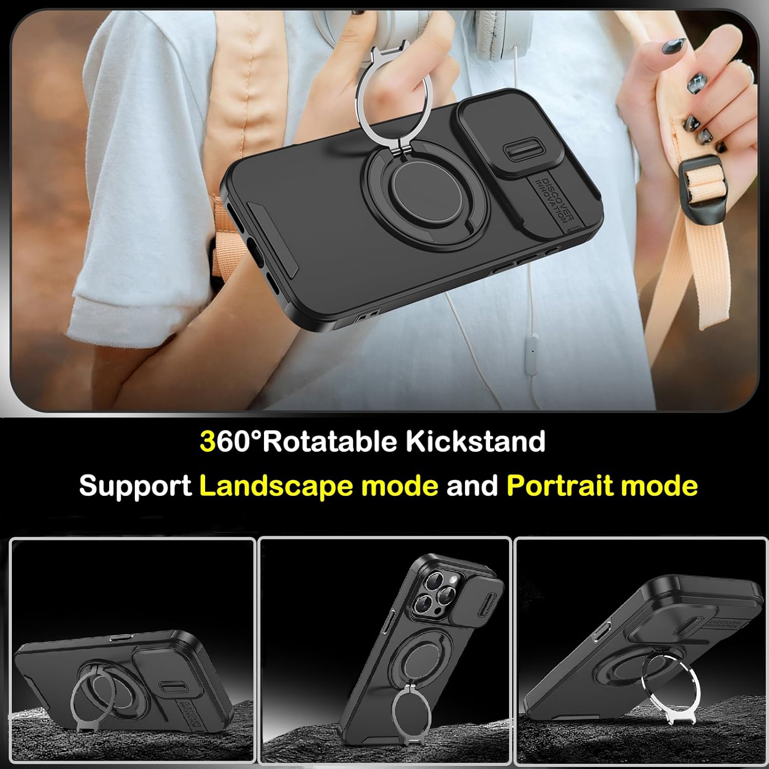 Heavy Duty Shockproof Phone Case for S25 Ultra Cover-Black