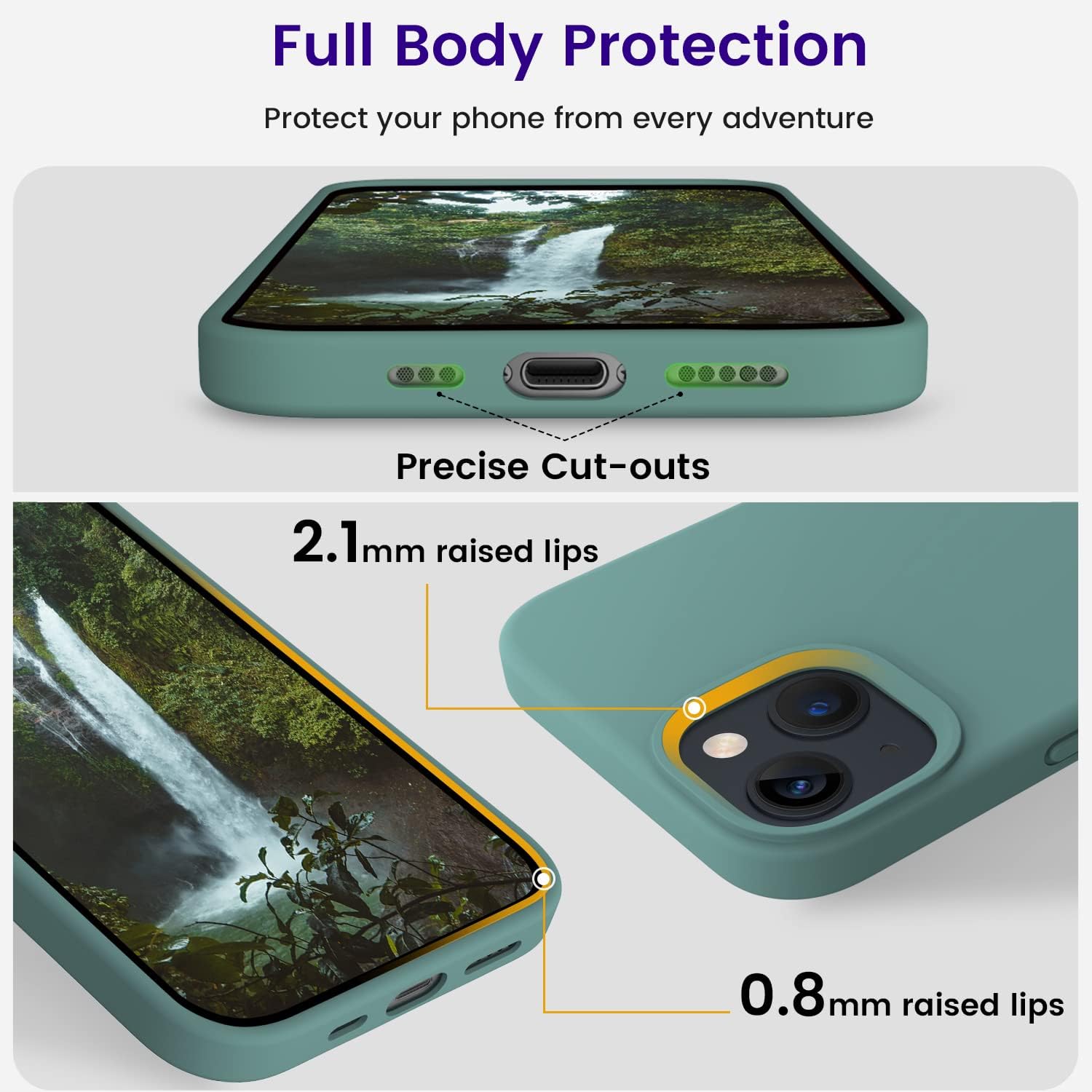 iPhone 13 Case, Silicone Shockproof Slim Thin Phone Case for iPhone 13 6.1 inch