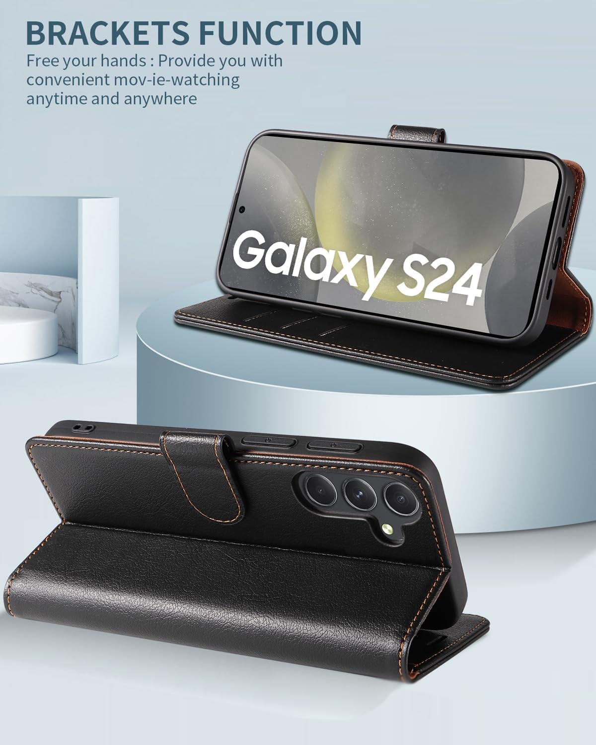 Samsung Galaxy S21 Ultra 5G, Premium Leather Flip Wallet Case