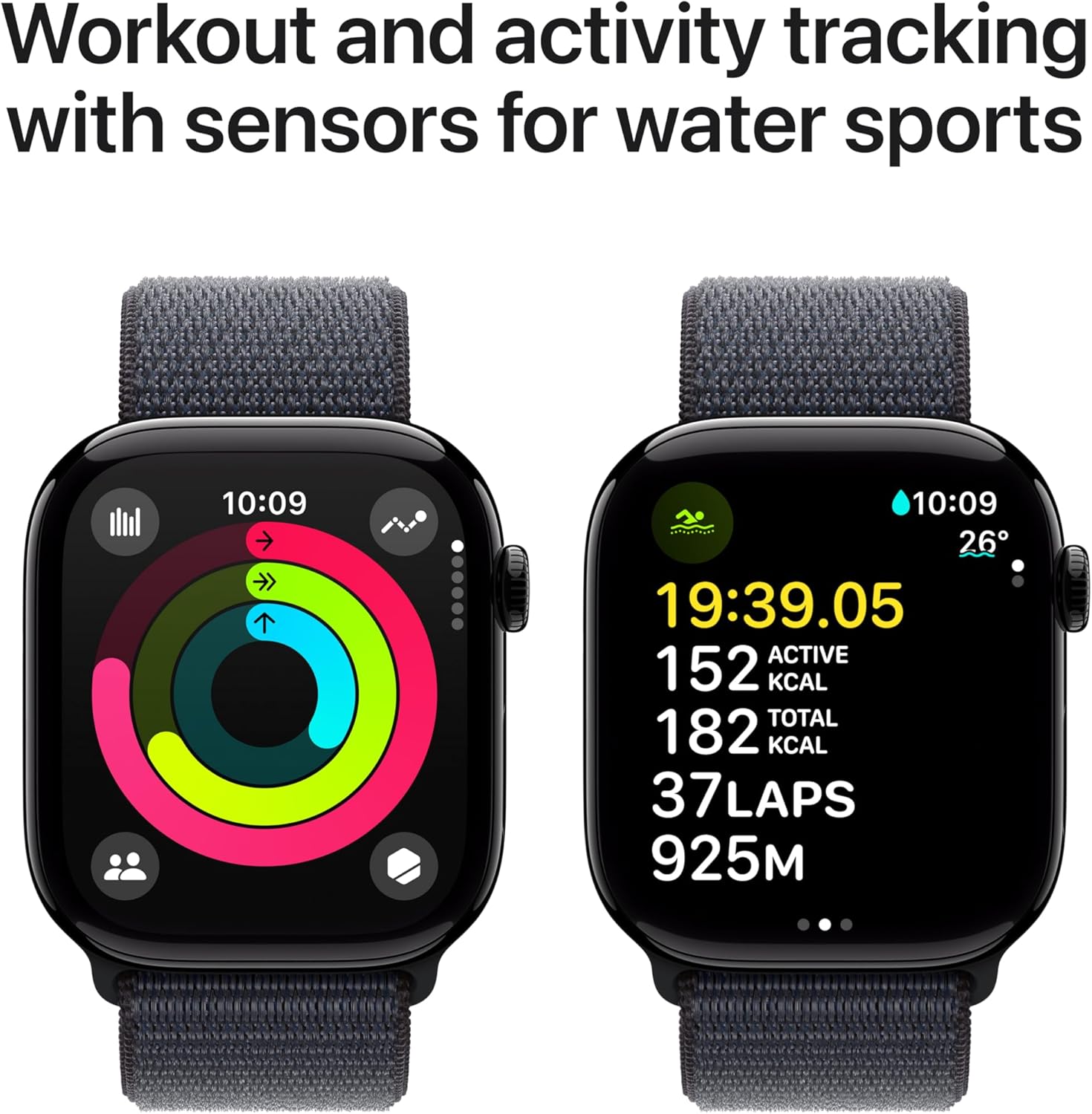 Apple Watch Series 10 GPS + Cellular 42 mm Smartwatch with Jet Black Aluminium Case