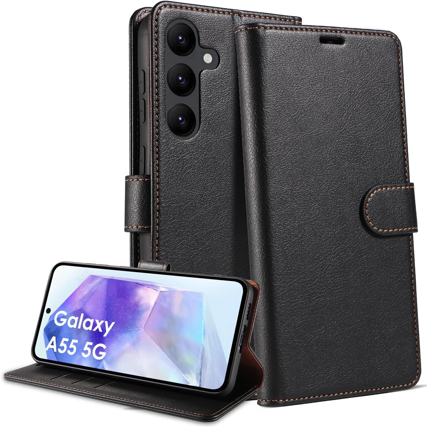 Samsung Galaxy S21 Ultra 5G, Premium Leather Flip Wallet Case