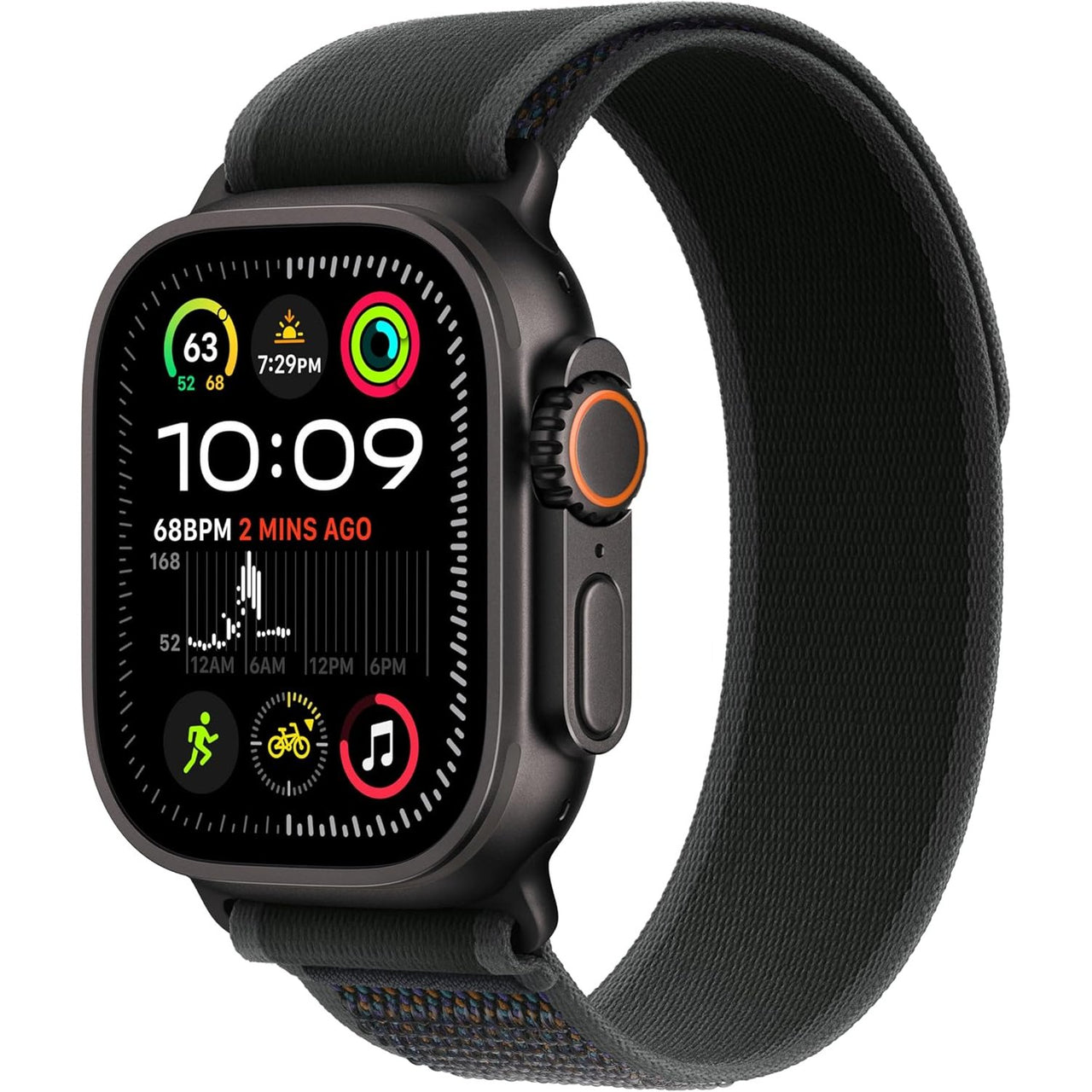 Apple Watch Ultra 2 GPS + Cellular 49mm Smartwatch, Sports Watch with Black Rugged Titanium Case and Dark Green Alpine Loop - L. Fitness Tracker, Precision GPS, Extra-Long Battery Life, Carbon Neutral