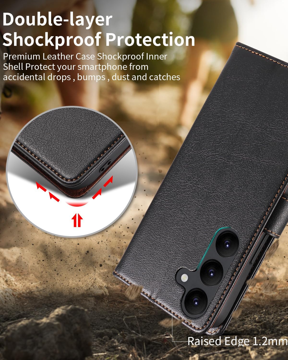 Samsung Galaxy S21 Ultra 5G, Premium Leather Flip Wallet Case