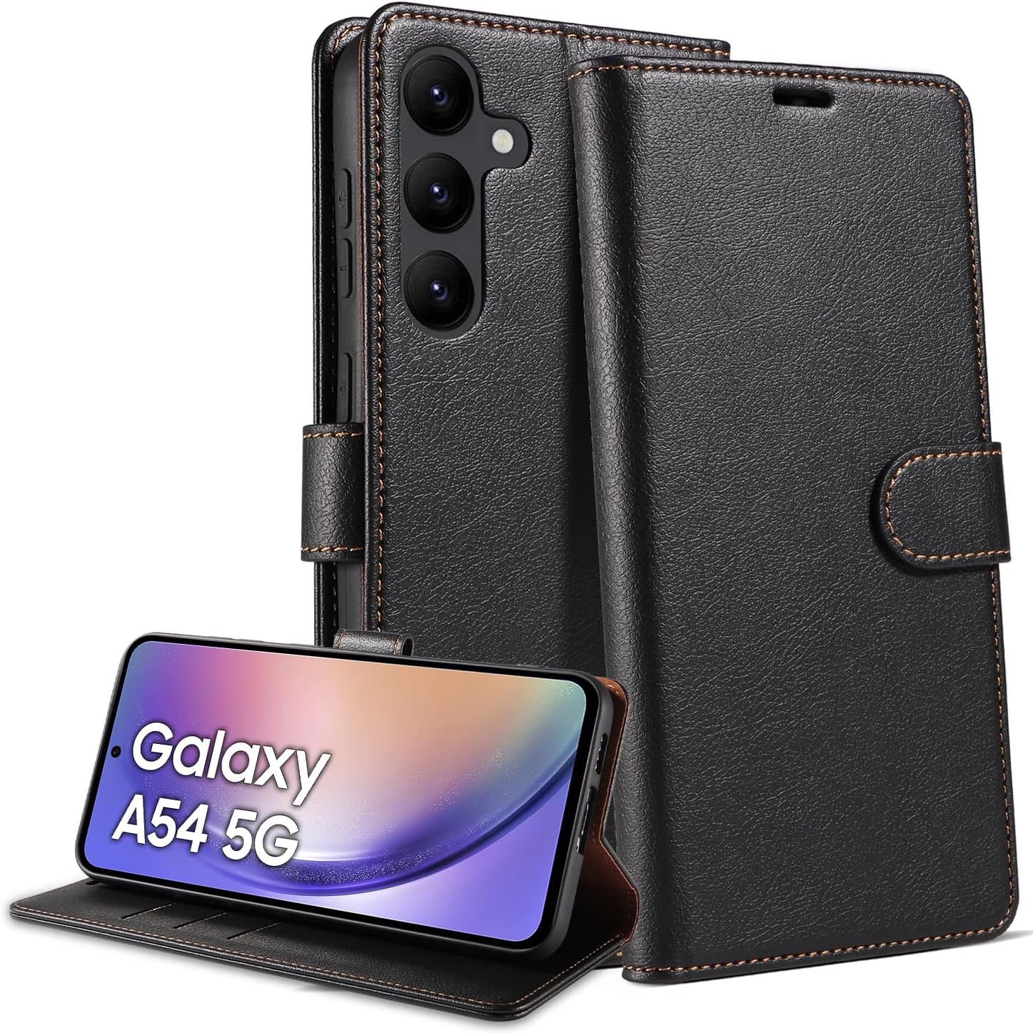Samsung Galaxy S21 Ultra 5G, Premium Leather Flip Wallet Case