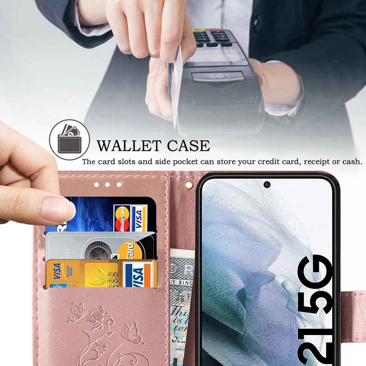 Samsung Galaxy S21 Ultra 5G, Premium Leather Flip Wallet Case