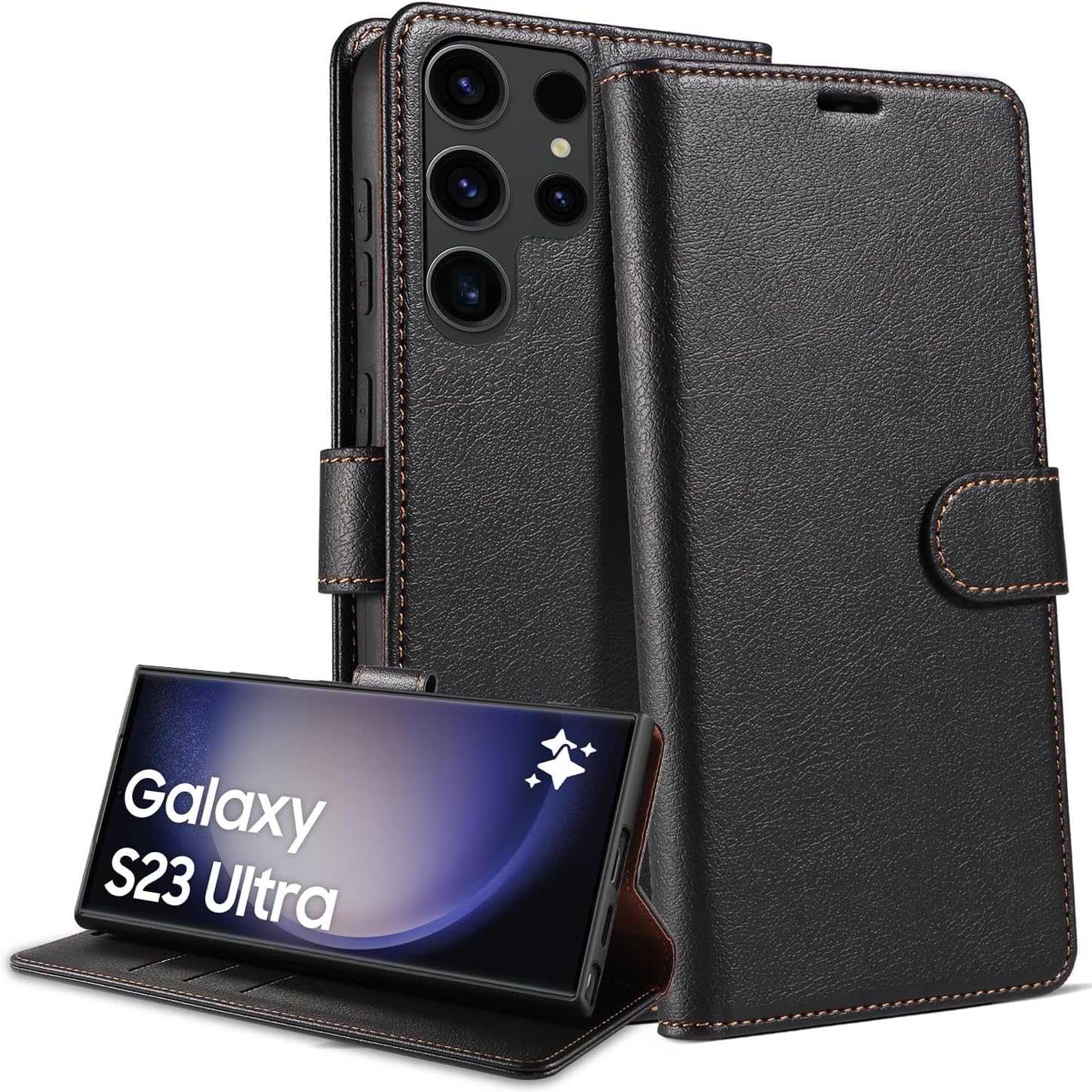 Samsung Galaxy S21 Ultra 5G, Premium Leather Flip Wallet Case