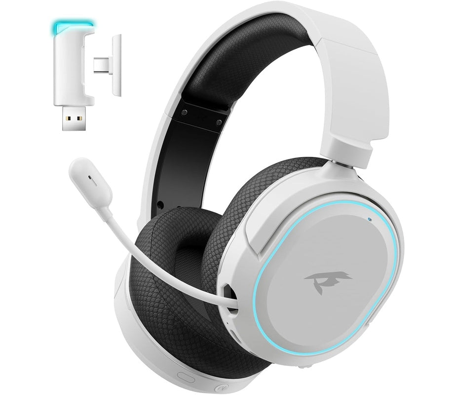 Wireless Gaming Headset, 7.1 Surround Sound, 2.4Ghz USB Gaming Headphones with Bluetooth 5.4