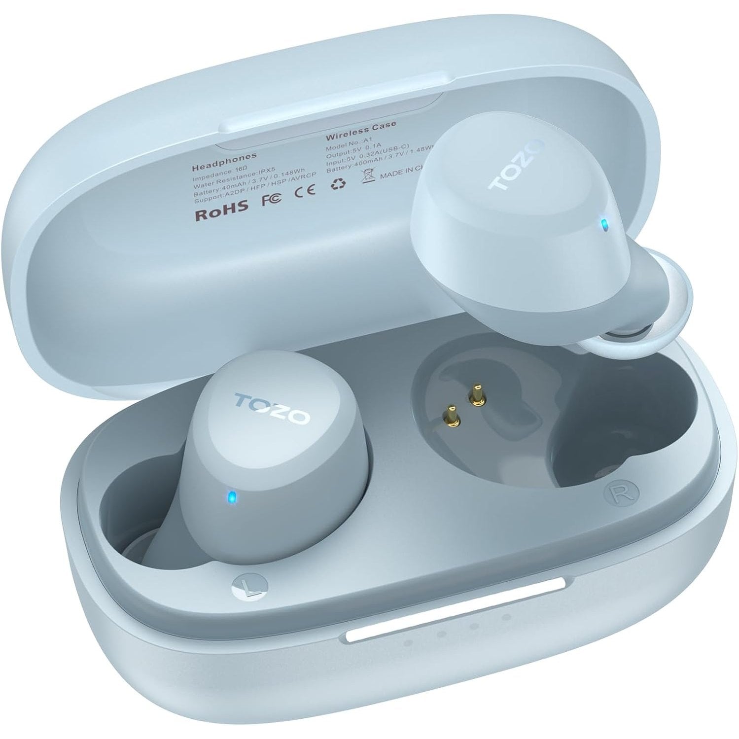 TOZO A1 Mini Wireless Earbuds Bluetooth 5.3 in Ear Light-Weight Headphones Built-in Microphone, IPX5 Waterproof