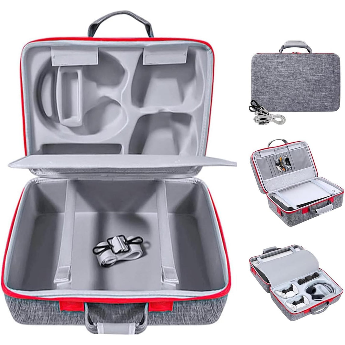 Wemart PS-5 Case with Hard Shell, Play-Station 5 Travel Case, Protective Travel Bag Holds Console, Controllers, Base and Accessories, Shockproof, Waterproof and Scratchproof
