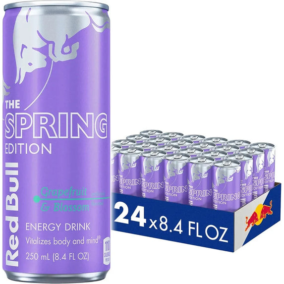 Spring Edition Energy Drink, Grapefruit, 8.4 fl. oz., Case of 24 cans, with 80mg Caffeine, Taurine & B Vitamins