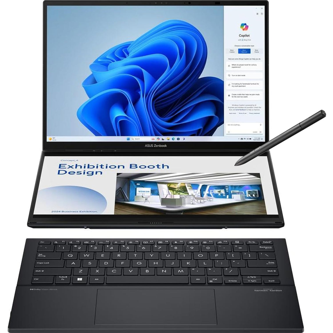 ASUS Zenbook Duo Laptop, Dual 14” OLED 3K 120Hz Touch Display, Intel Evo Certified, Intel Core Ultra 7 255H, Intel Arc Graphics, 32GB RAM, 1TB SSD, Windows 11, Inkwell Gray, UX8406CA-DS79T