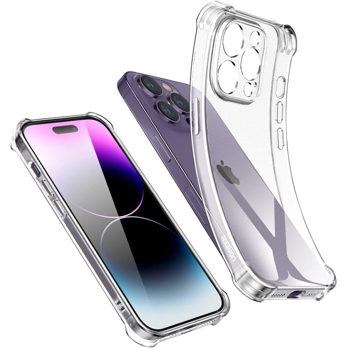 UGREEN iPhone 16 Pro Case Clear Cover, [MIL-Grade Protection], [Revolutionary iCrystal Tech], Anti-Scratch, Air-Guard Corners, Ultra Slim Transparent for iPhone 16 Pro 6.3 inch Women Men