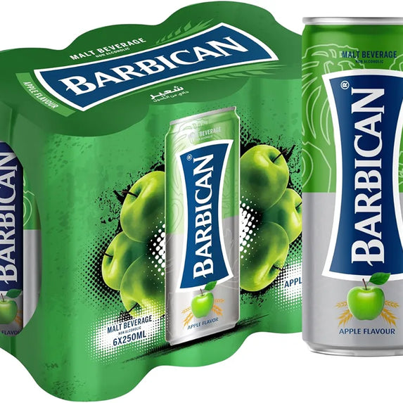 Barbican Malt Apple Flavour Drink Can, 6 X 250 ml- Pack of 1