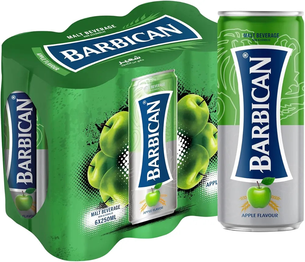 Barbican Malt Apple Flavour Drink Can, 6 X 250 ml- Pack of 1