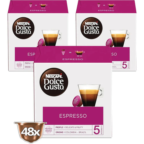 NESCAFÉ DOLCE GUSTO Espresso Coffee Capsules, 3 x Boxes, 48 Servings