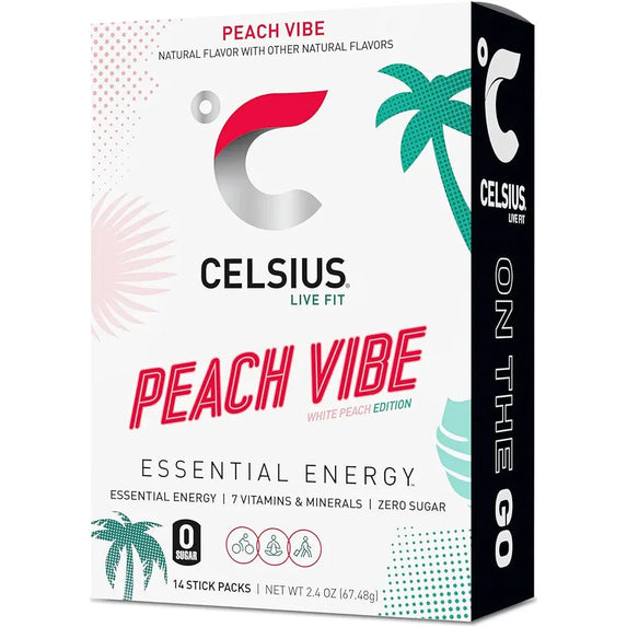 CELSIUS® On-the-Go Powder Sticks Peach Vibe, Essential Energy 2.6 Oz