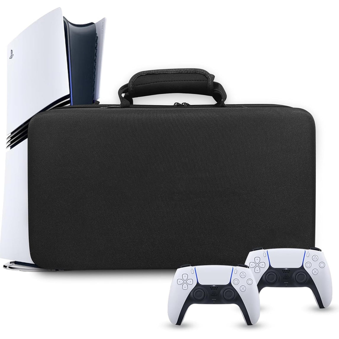 Carrying Case for PS5 Pro Game Console,Portable EVA Hard Shell Dust-proof Anti-scratch Storage Bag,Large-capacity Travel Protective Case for PS5 Pro Console Controller Accessories (gray)