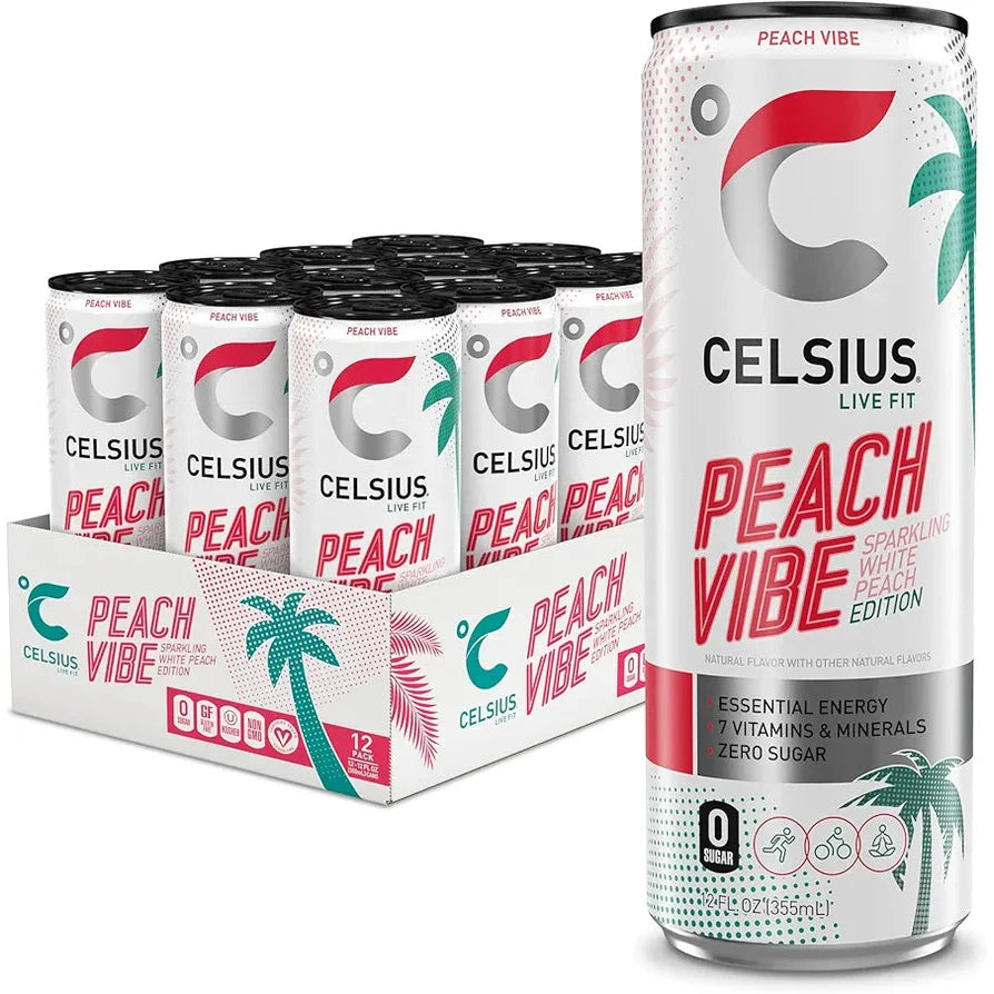Celsius Fitness Drink, Peach Vibe - 355Ml